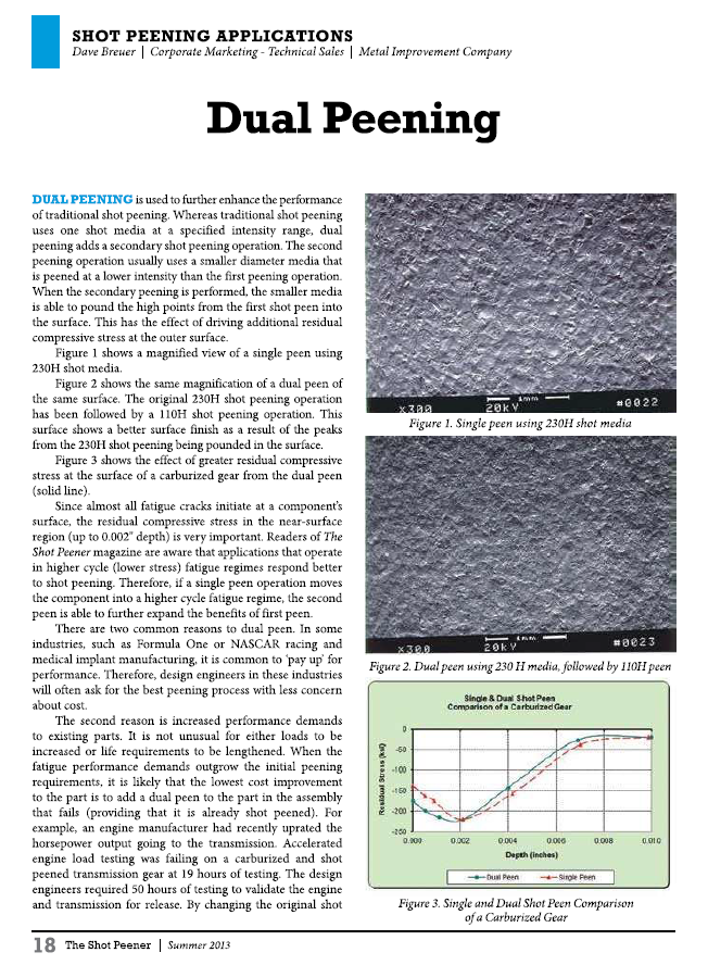 Dual Peening – Artikel in Shot Peening Application