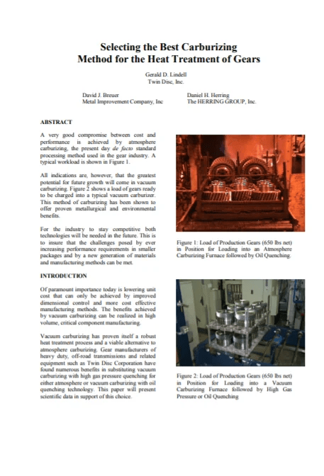 Selecting the Best Carburizing Method for the Heat Treatment of Gears