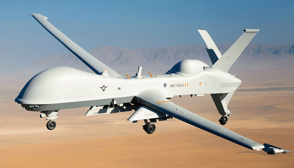 uav uuv drone flying over desert